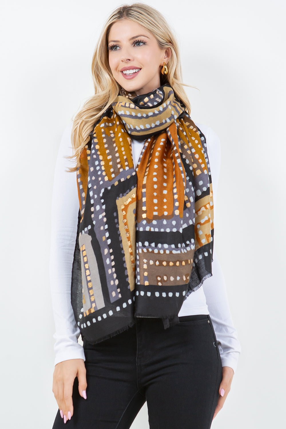 OP-4303 Geometric Design Scarf