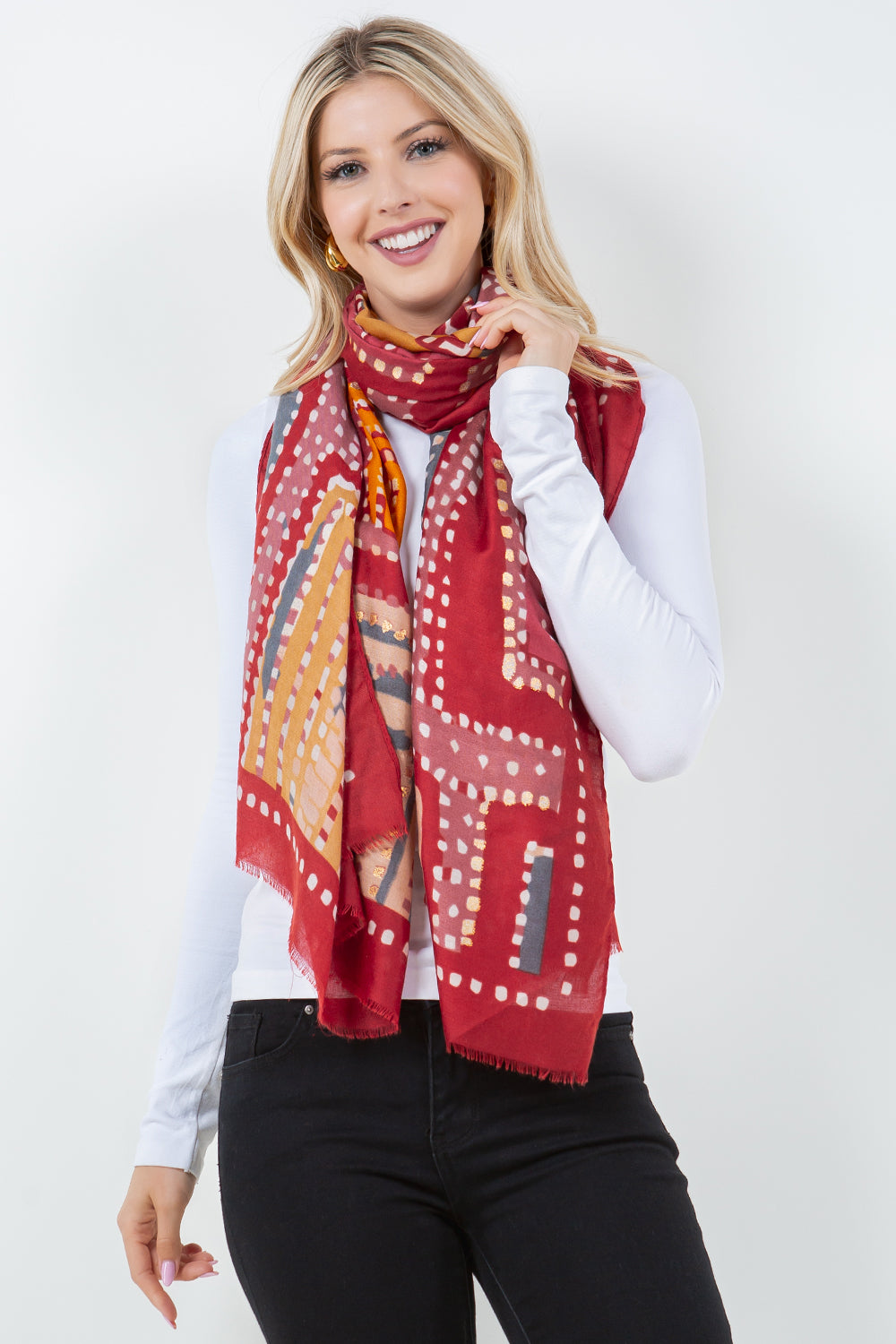 OP-4303 Geometric Design Scarf