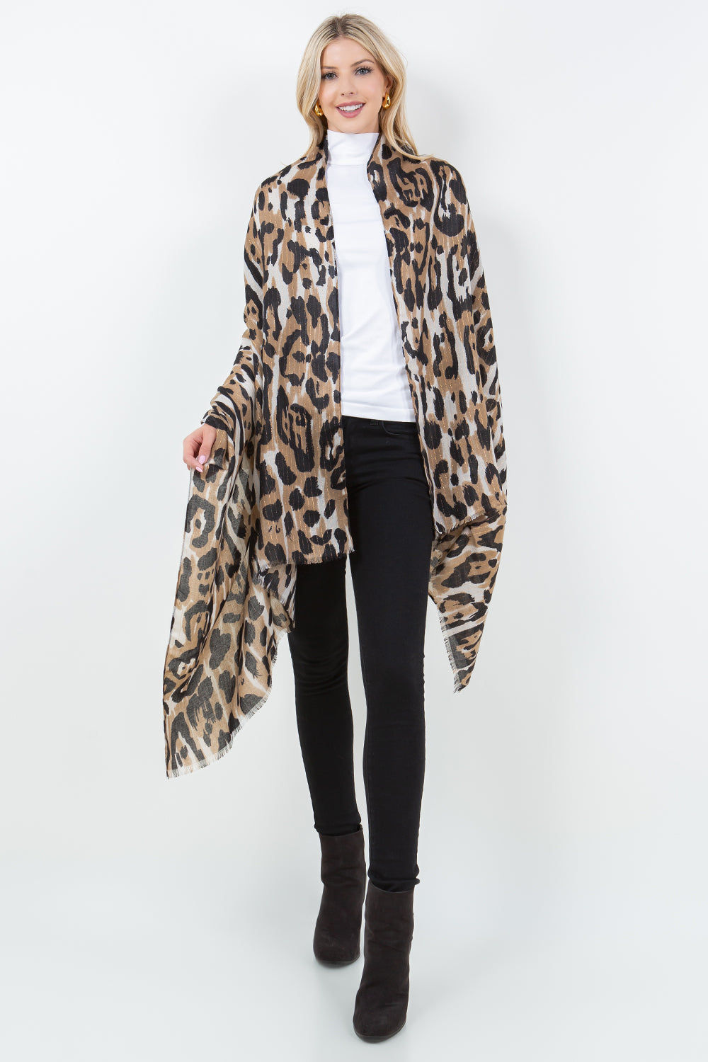 OP-4304 Leopard Scarf with Lurex