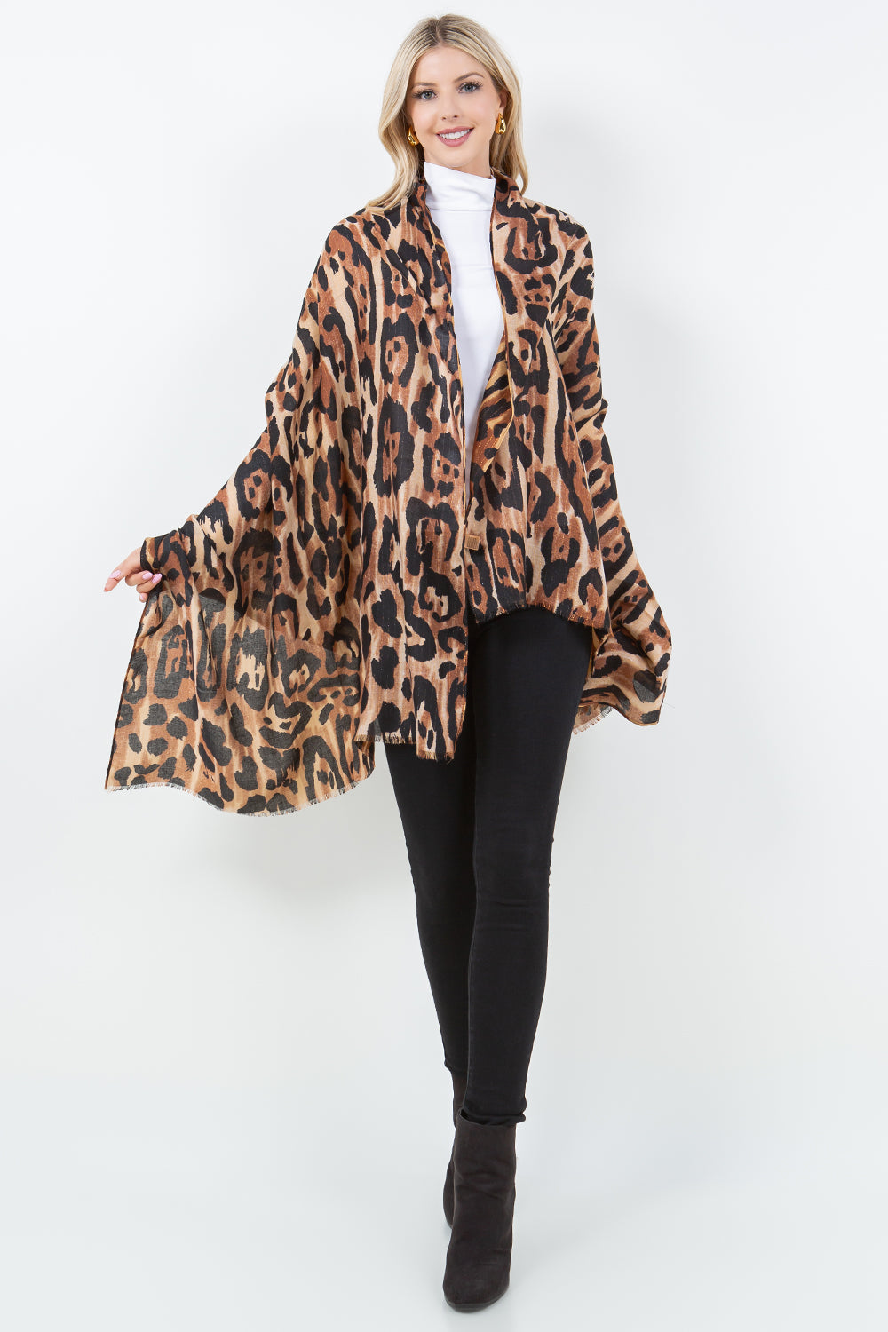 OP-4304 Leopard Scarf with Lurex