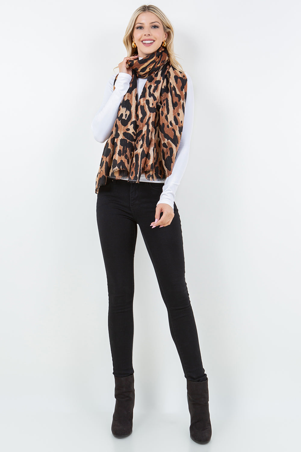 OP-4304 Leopard Scarf with Lurex