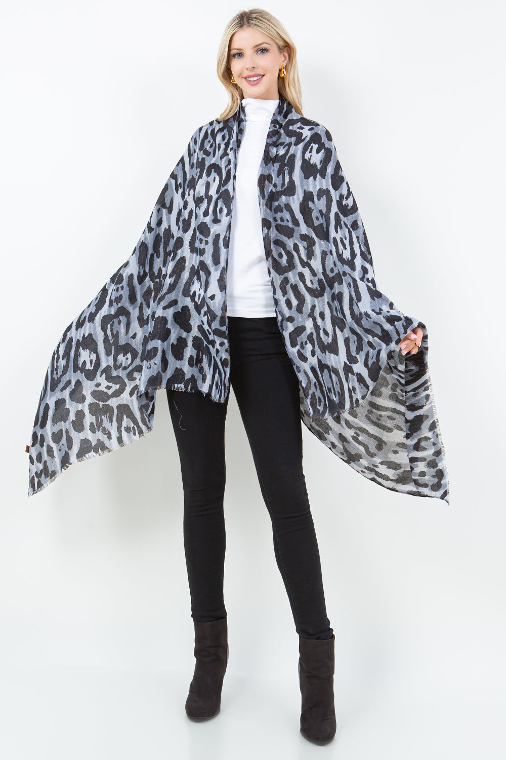 OP-4304 Leopard Scarf with Lurex