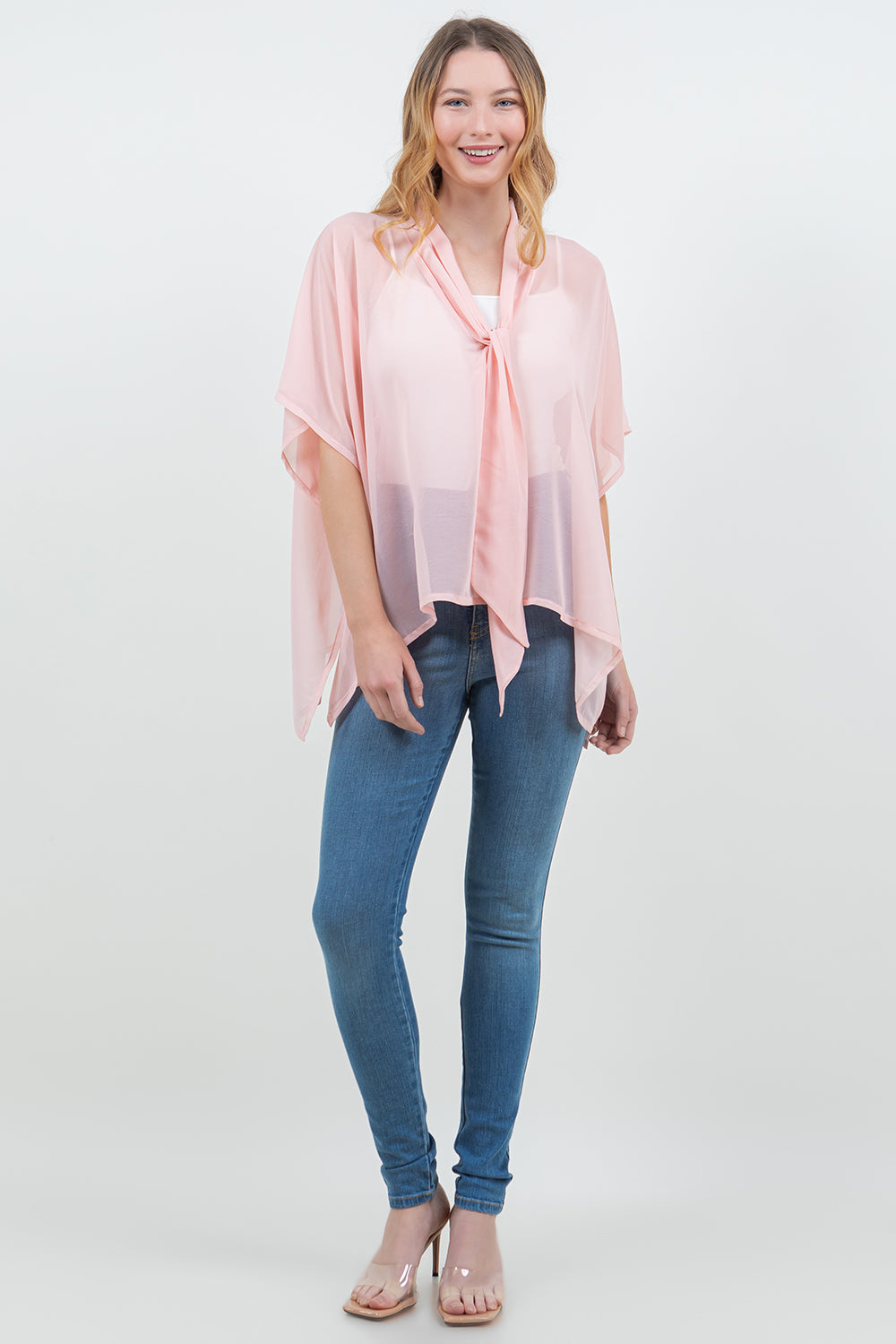 PON-5502 Solid Color Poncho w/ Scarf