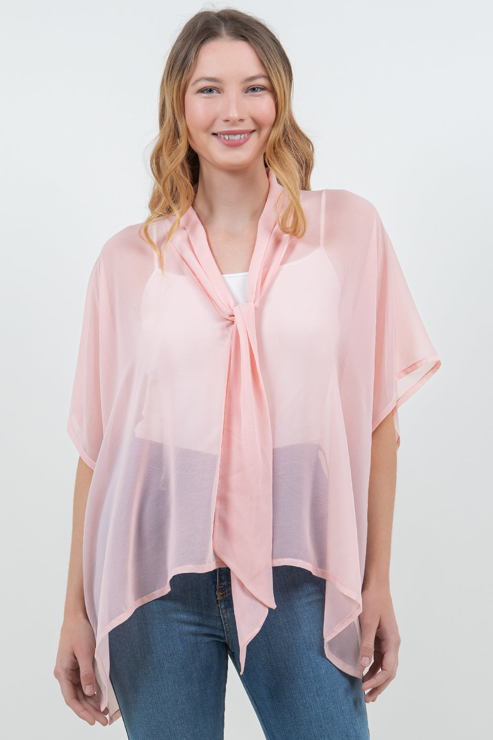 PON-5502 Solid Color Poncho w/ Scarf