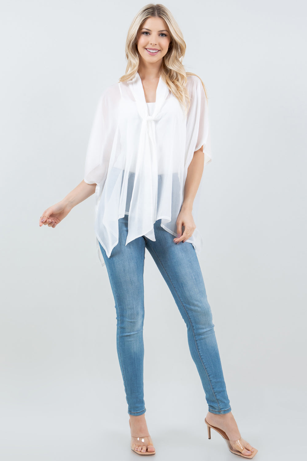 PON-5502 Solid Color Poncho w/ Scarf