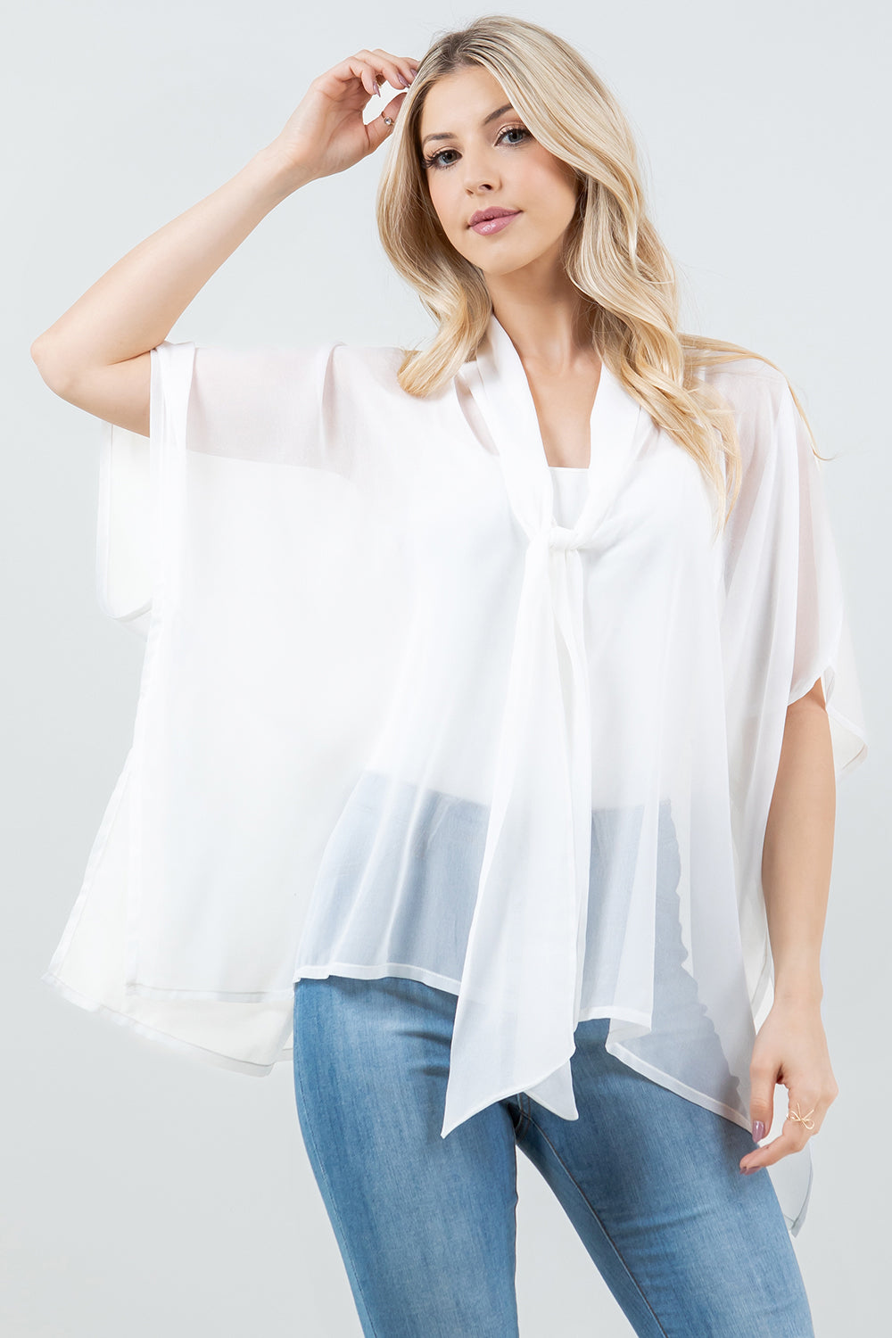 PON-5502 Solid Color Poncho w/ Scarf