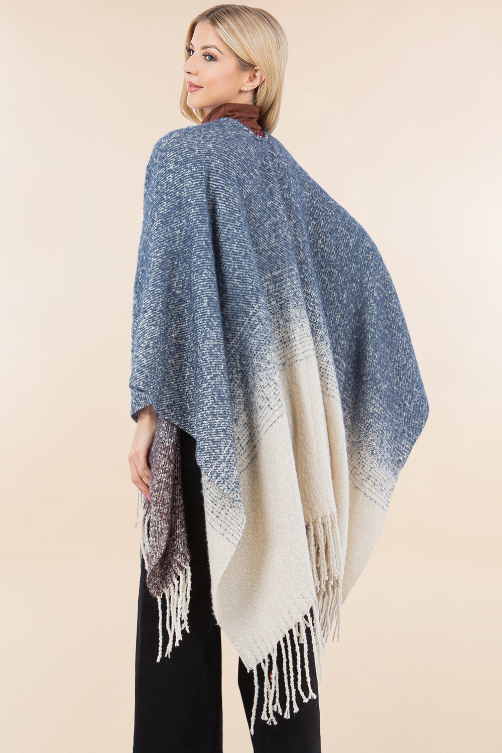 RA-4282 ombre ruana shawl