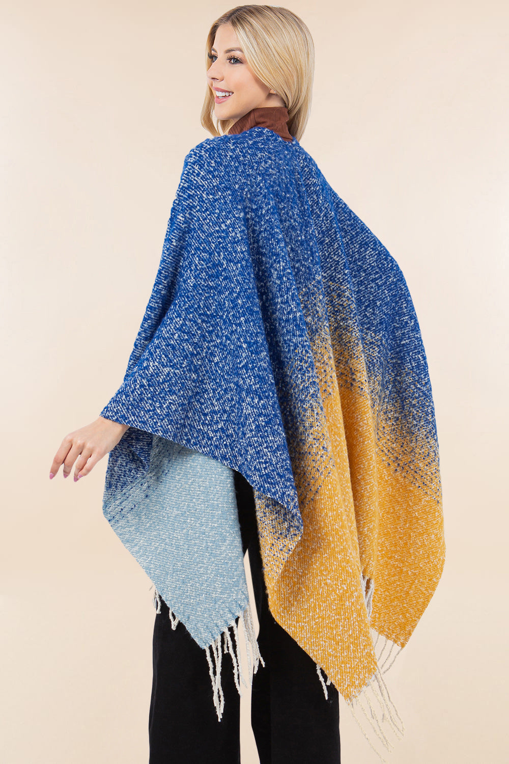 RA-4282 ombre ruana shawl