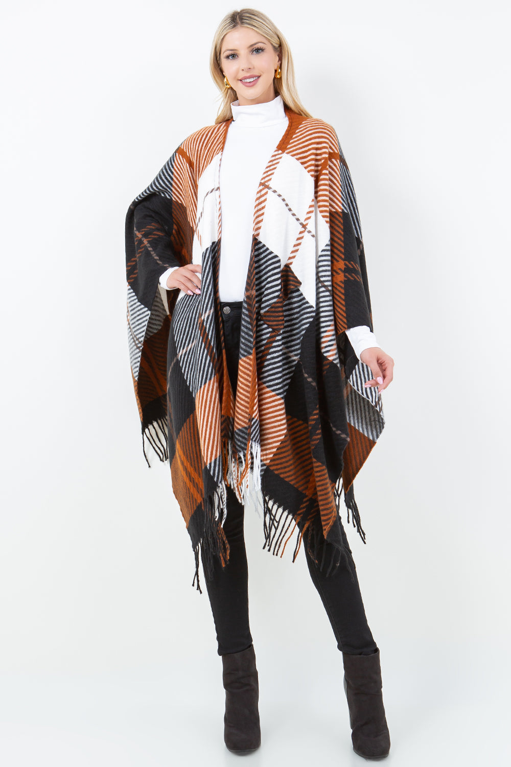 SH-4311 Plaid Shawl with Loop