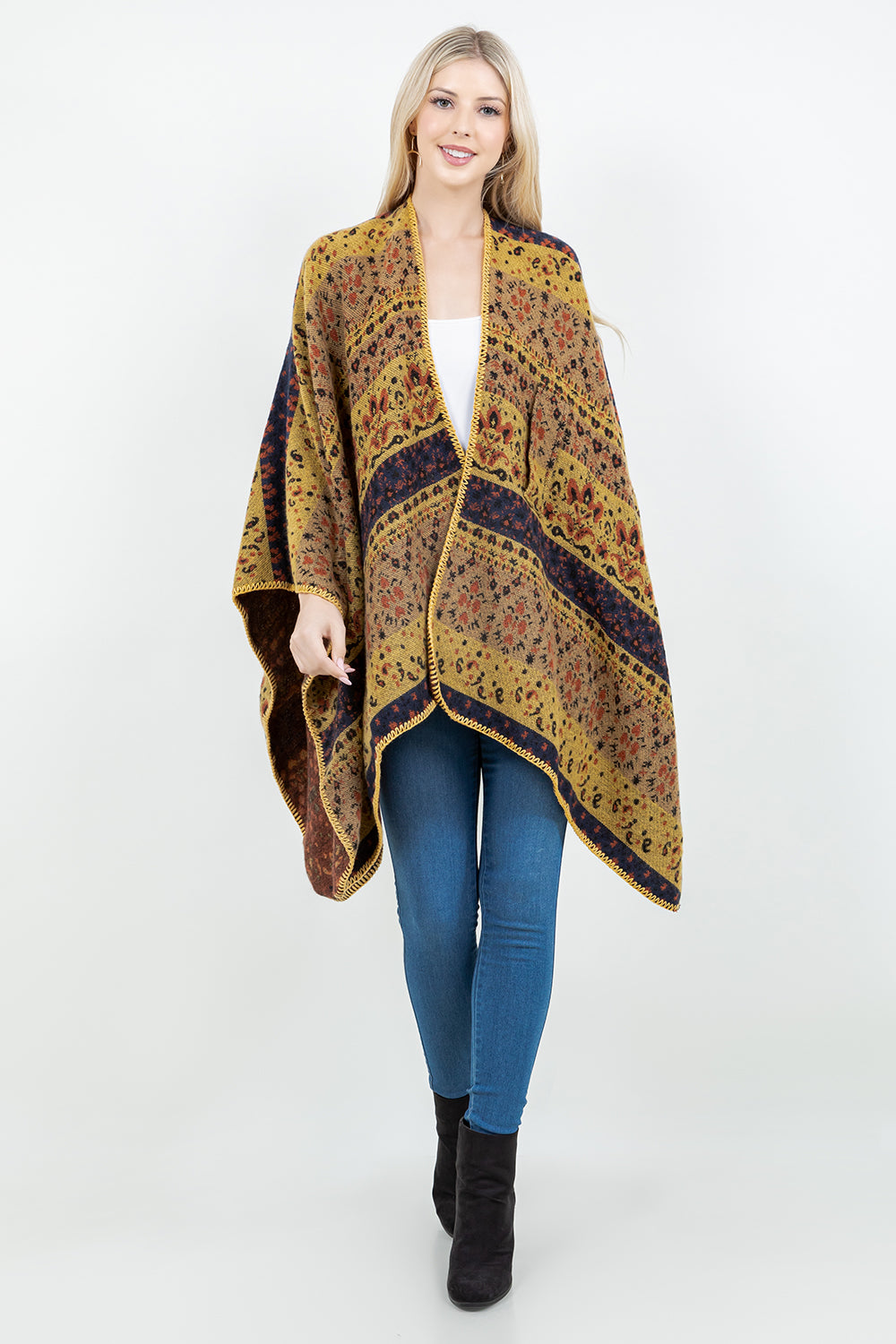 SH-4326 Floral Shawl with Loop