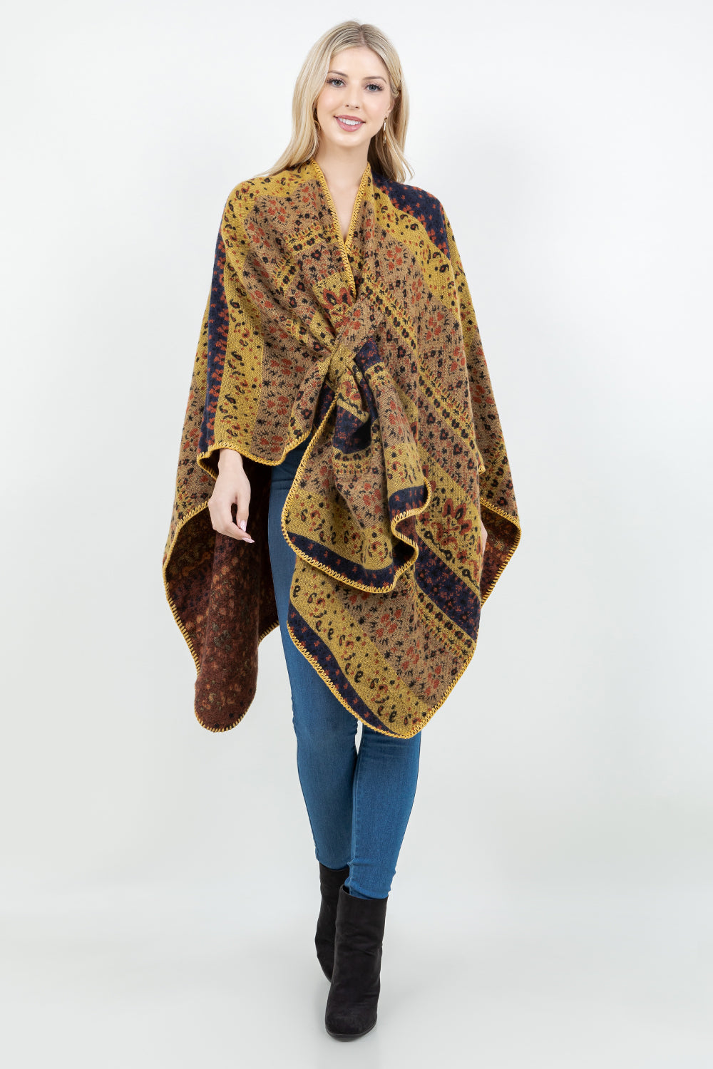 SH-4326 Floral Shawl with Loop
