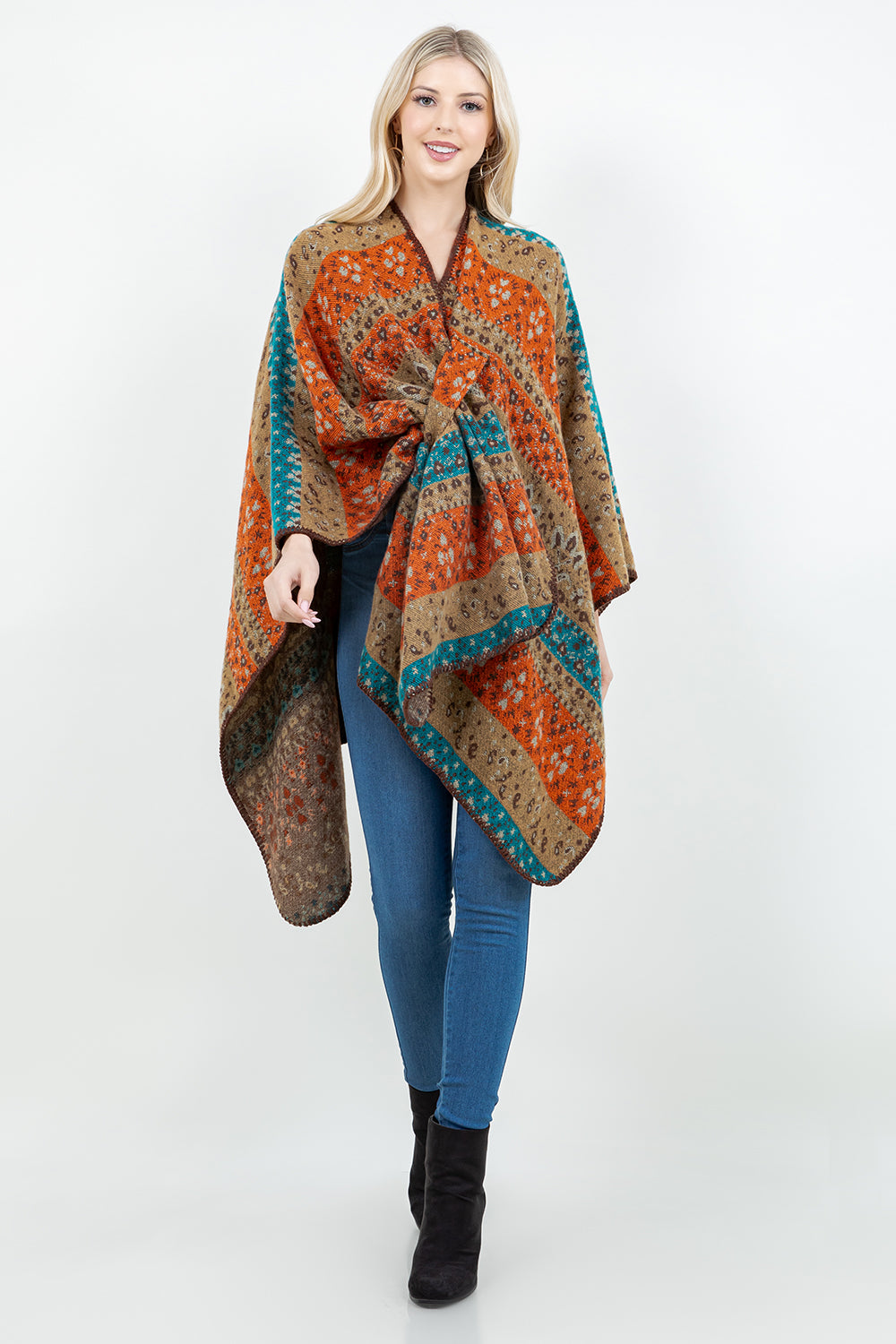 SH-4326 Floral Shawl with Loop