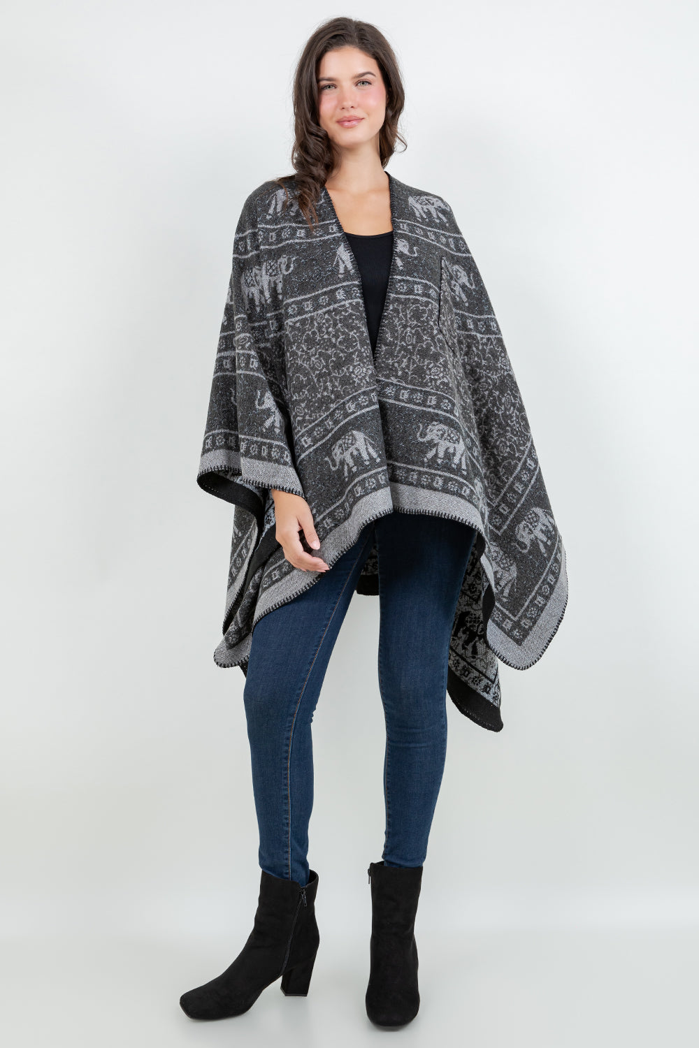 SH-4330 Elephant Motif Shawl