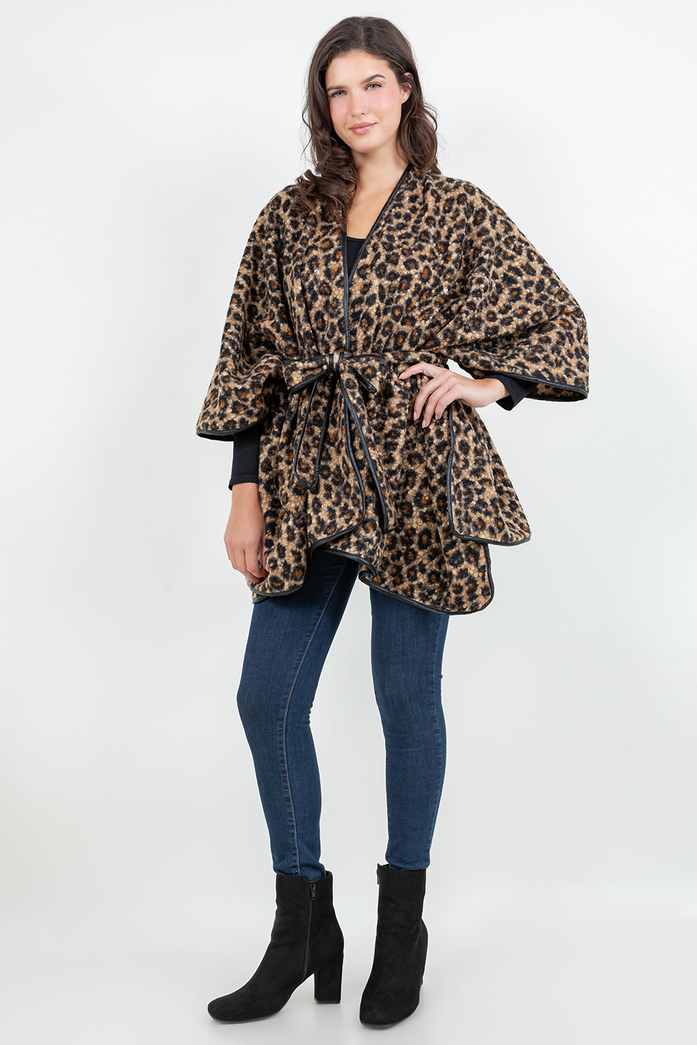 SH-4331 – Leopard Print Wrap with Faux Leather Trim