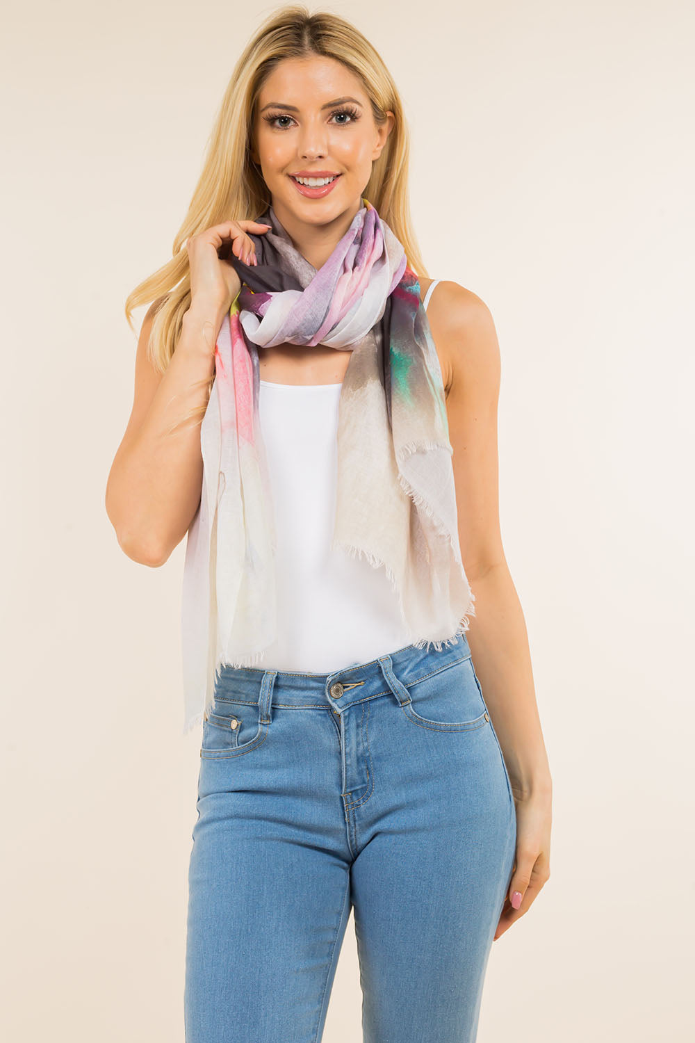 GPO-0002 multi color ombre scarf