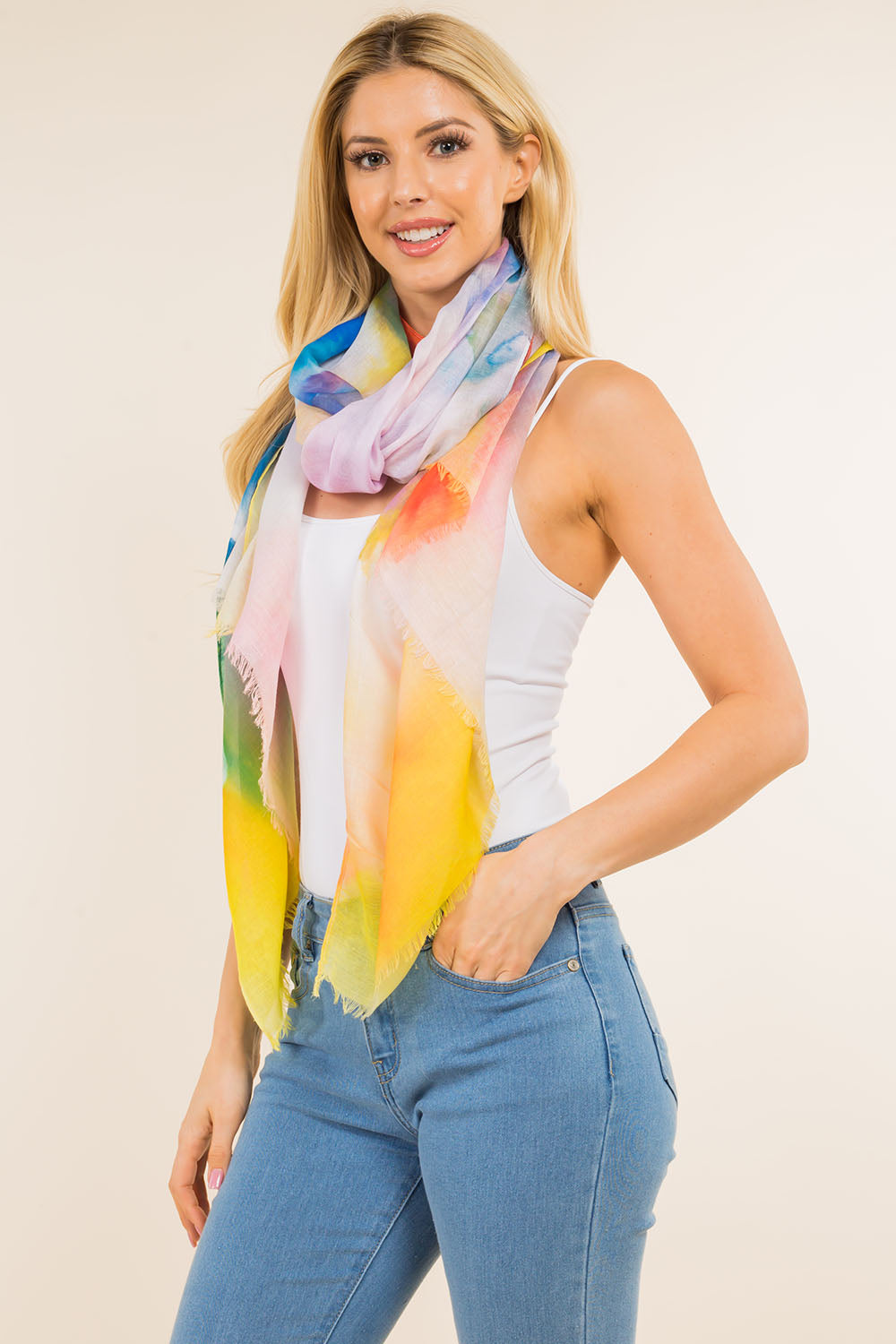 GPO-0002 multi color ombre scarf
