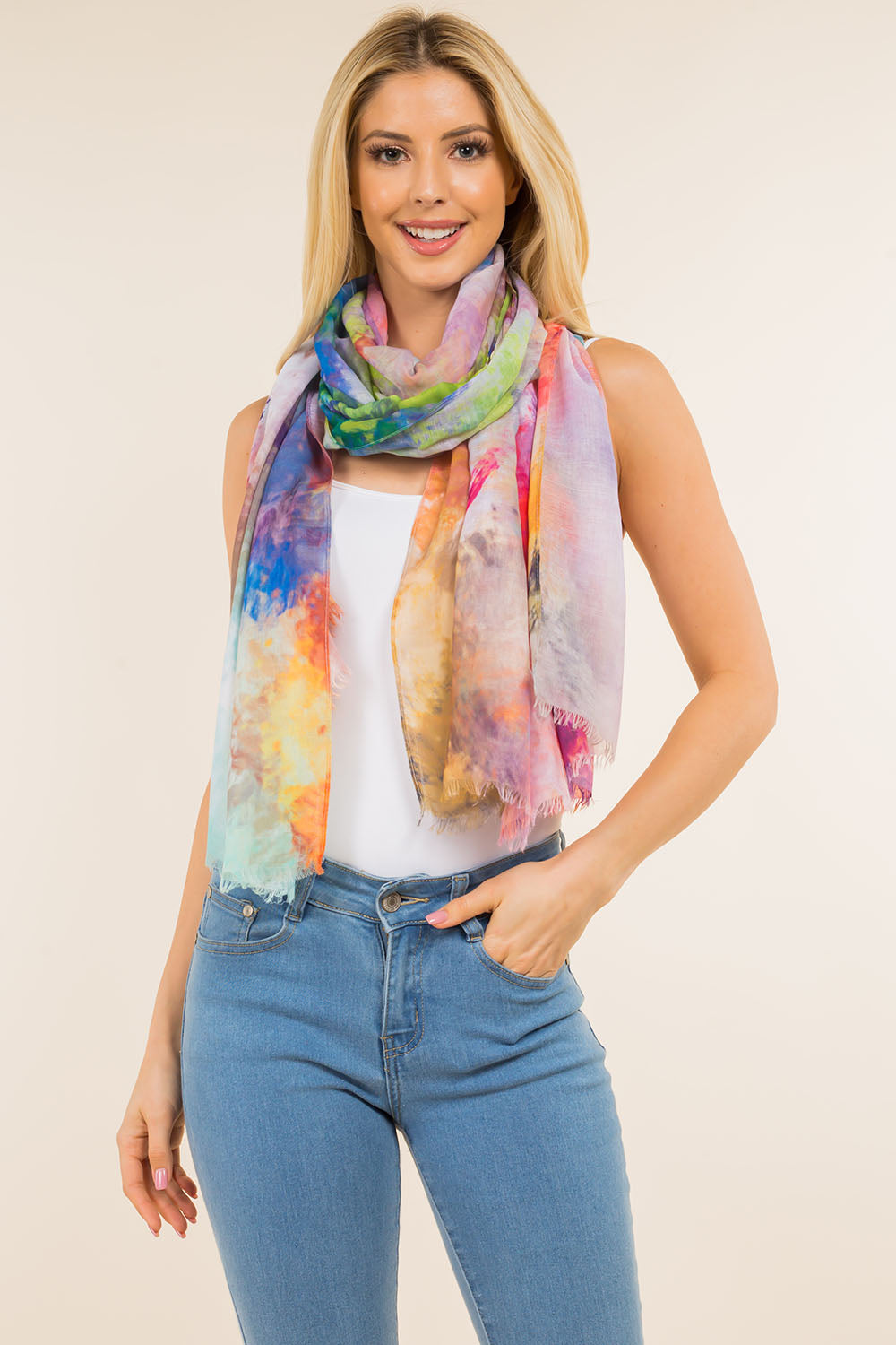 GPO-0002 multi color ombre scarf