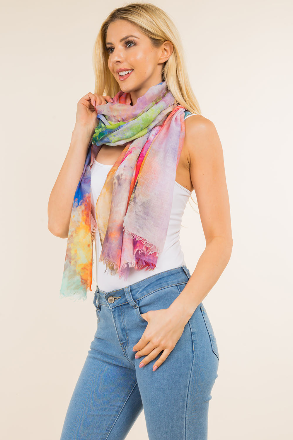GPO-0002 multi color ombre scarf