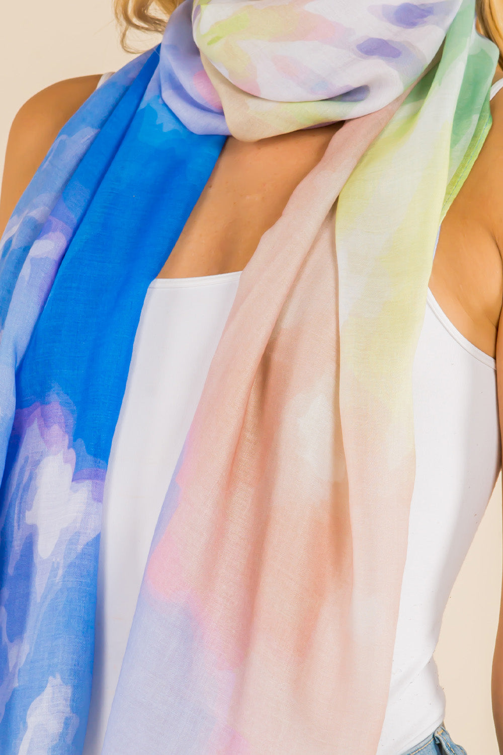 GPO-4117 watercolor ombre color scarf