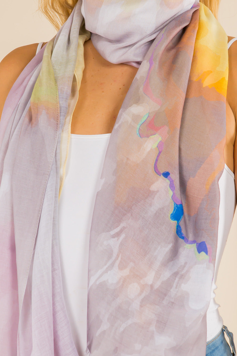 GPO-4117 watercolor ombre color scarf