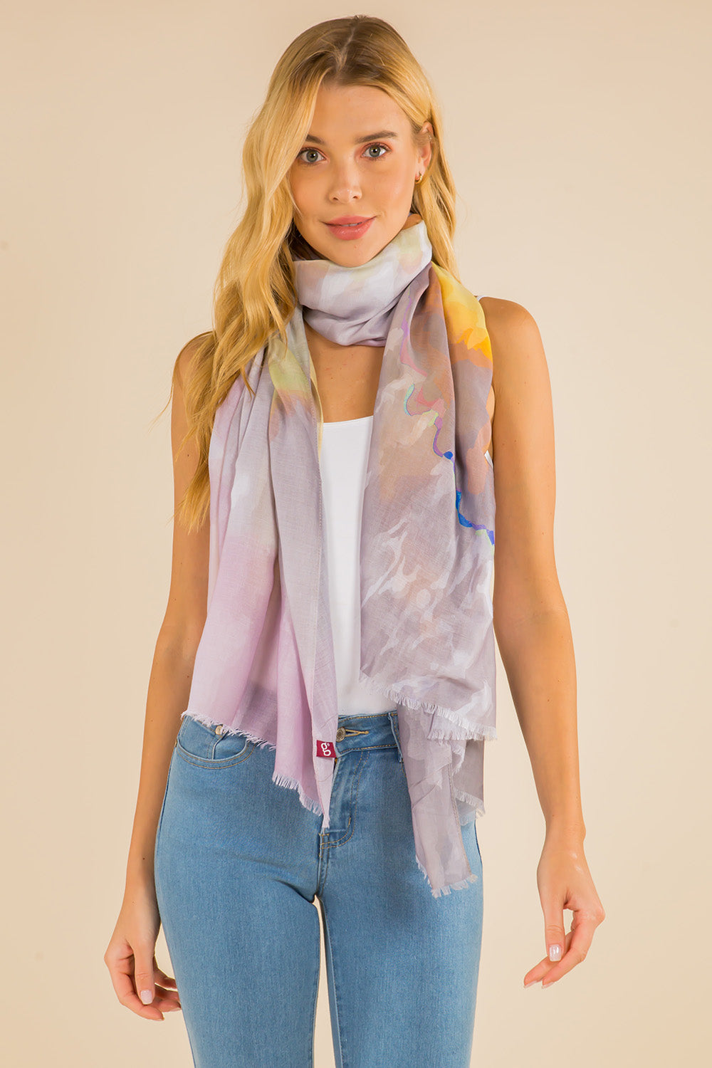 GPO-4117 watercolor ombre color scarf