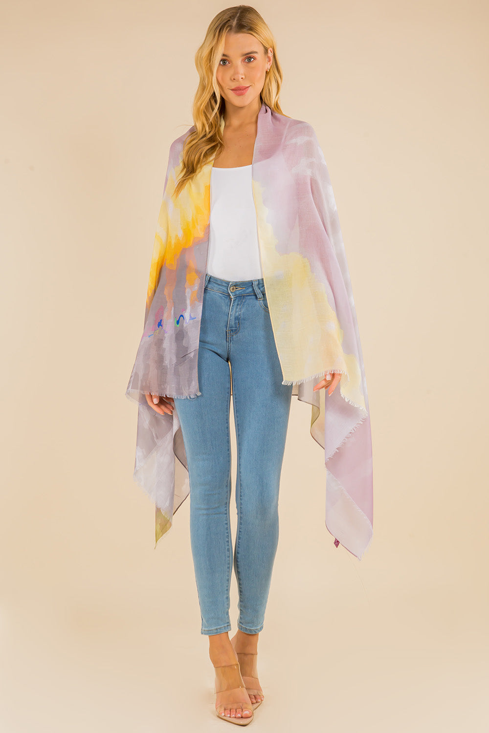 GPO-4117 watercolor ombre color scarf