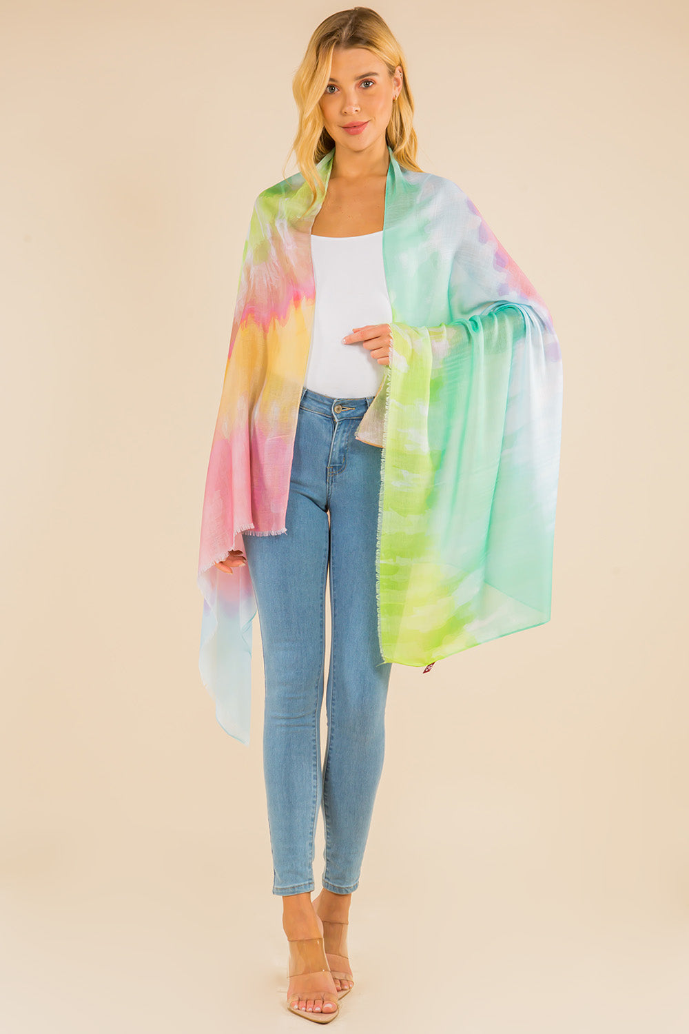 GPO-4117 watercolor ombre color scarf