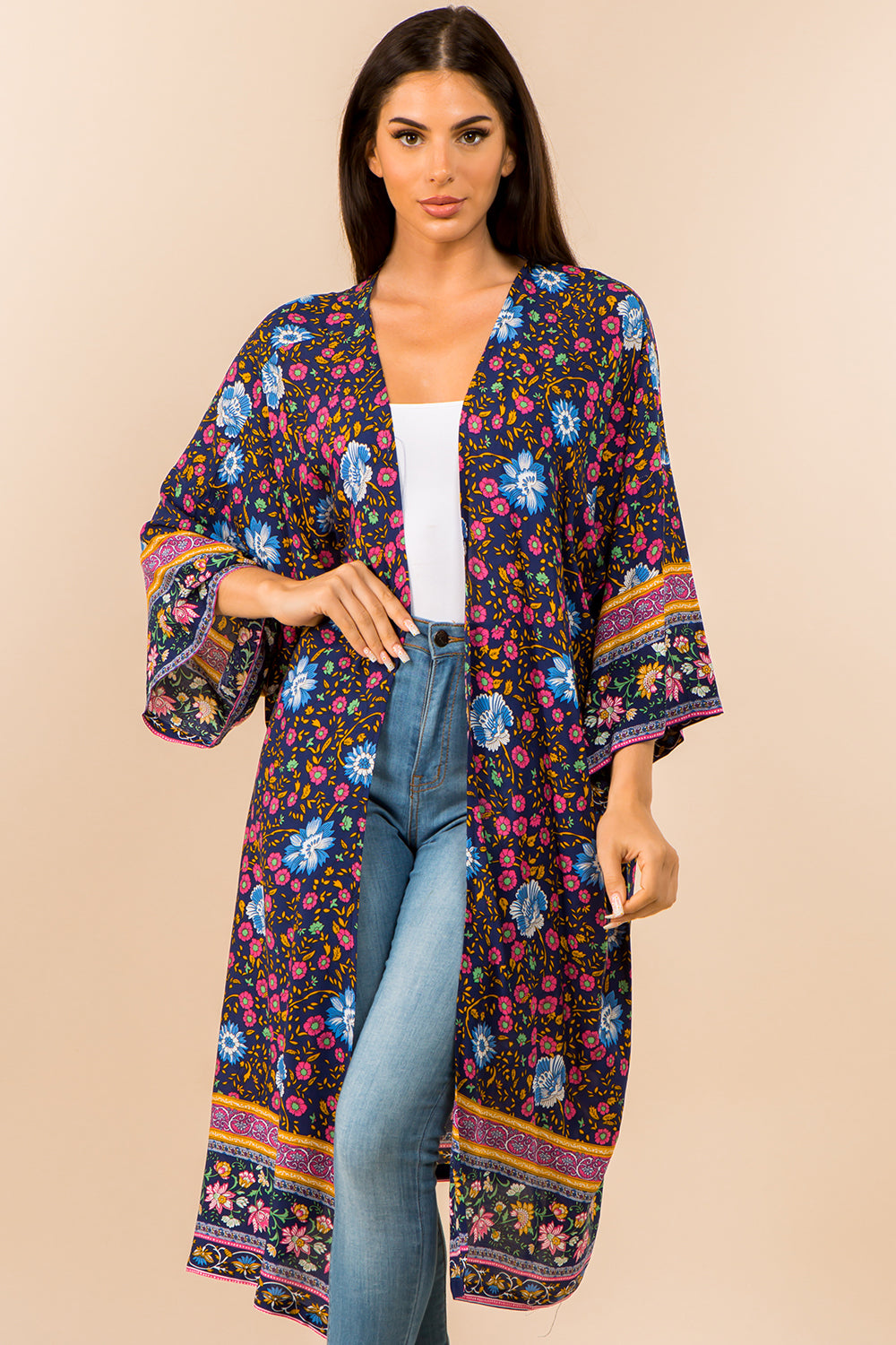 KP-3800 flower garden kimono