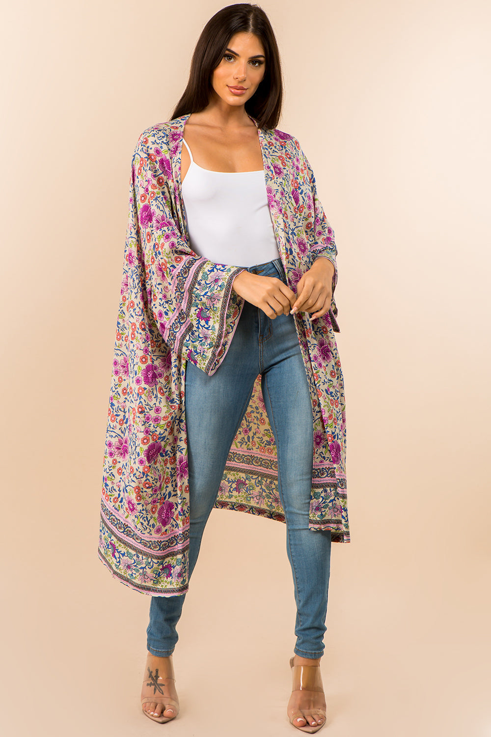 KP-3800 flower garden kimono