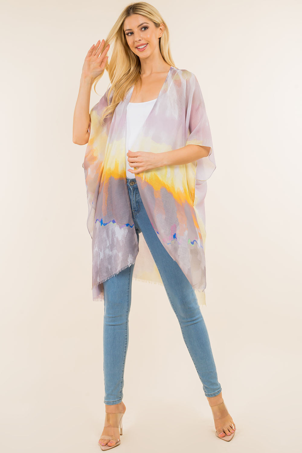 KP-4117 watercolor ombre kimono