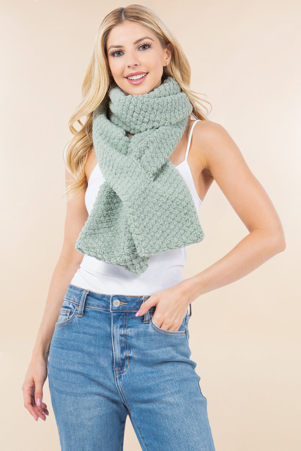 OA-4274 solid faux fur scarf