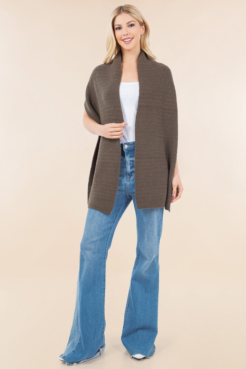 OA-4275 solid ribbed scarf