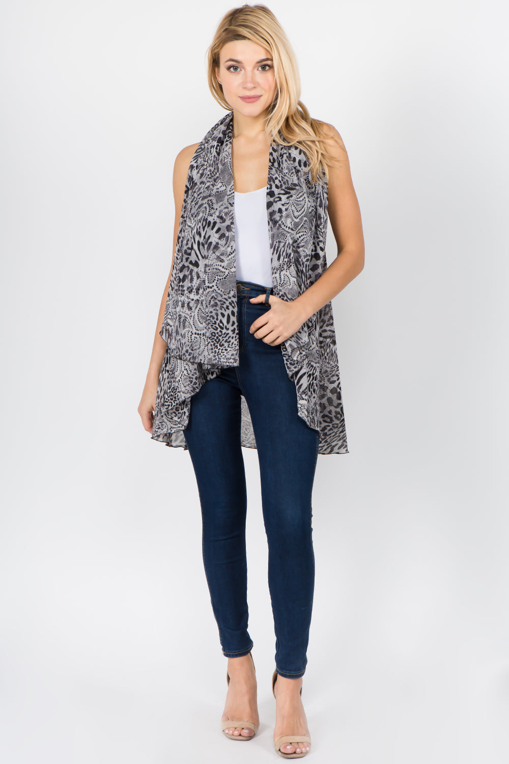 PN-1C41 multi animal print vest