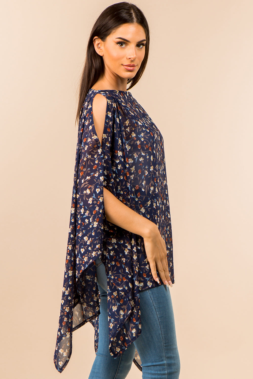 PP-3763 small floral poncho