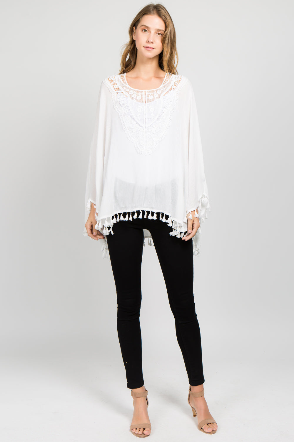 PP-8031 crochet detail tunic