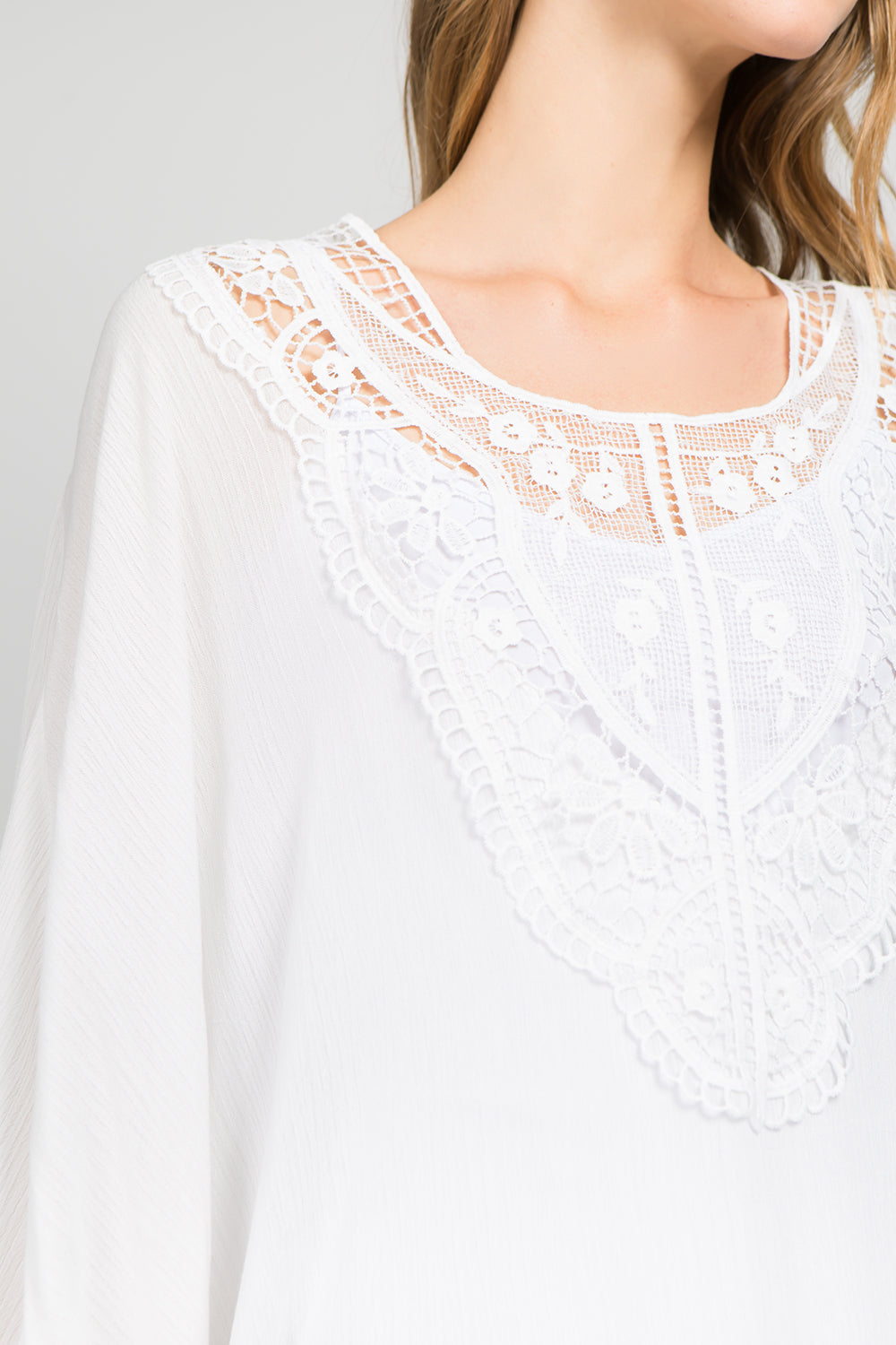 PP-8031 crochet detail tunic