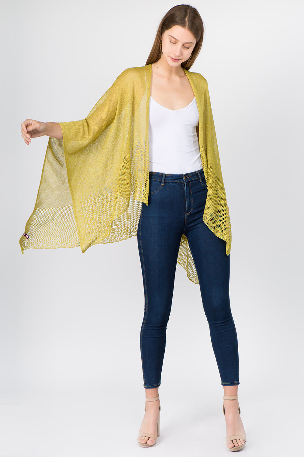 RA-1C15 solid color rayon ruana