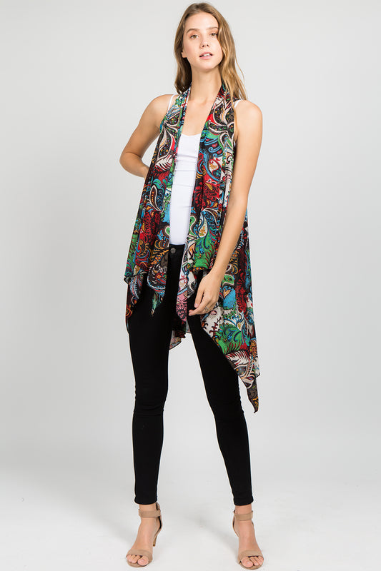 SN-127 colorful paisley stretchy vest