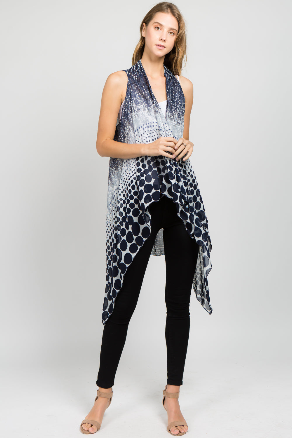 SN-32 abstract polka dot design vest