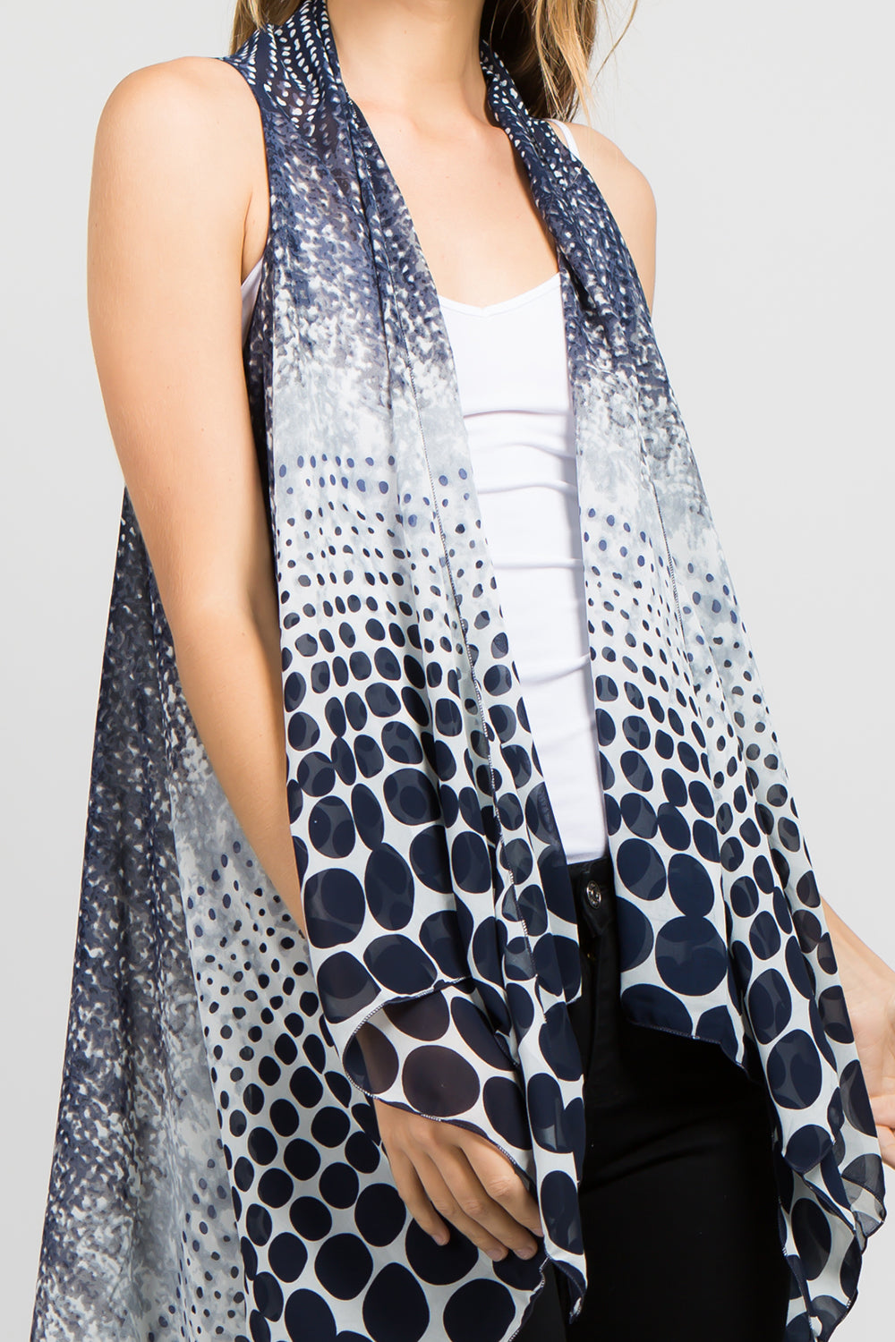 SN-32 abstract polka dot design vest