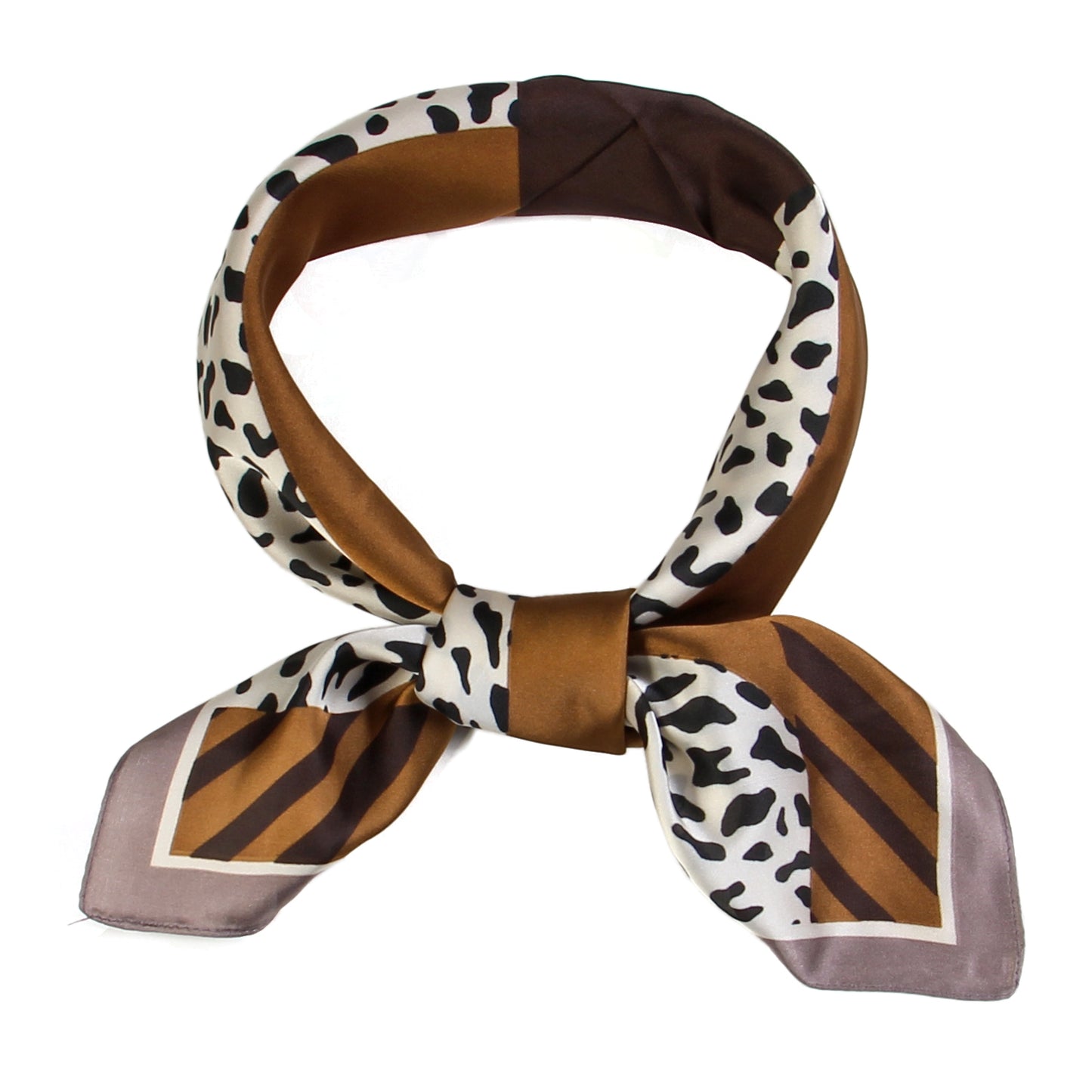 SS-3305 leopard and color block design sqaure scarf