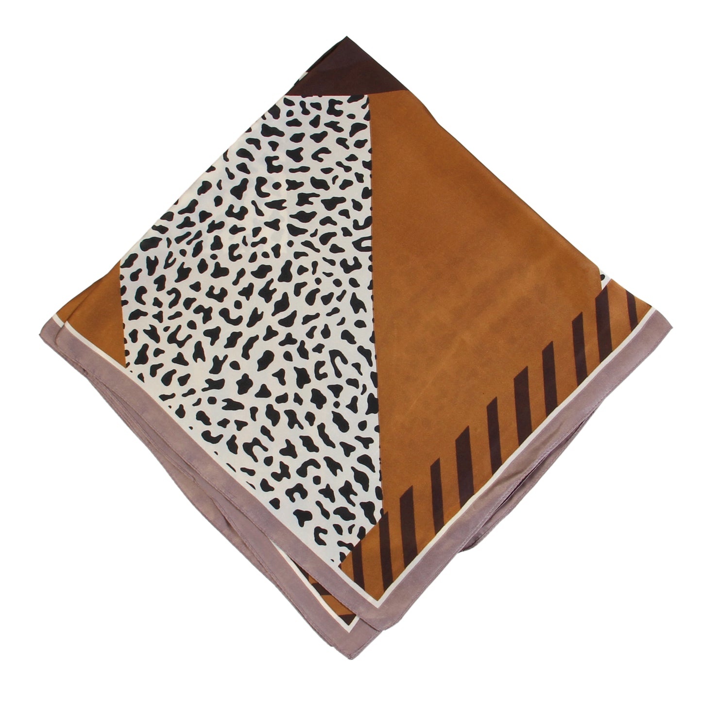 SS-3305 leopard and color block design sqaure scarf